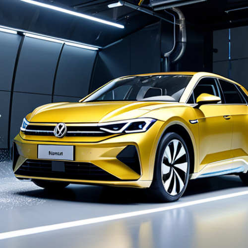 Aerodynamic Efficiency**

*   **Prompt:** A futuristic Volkswagen ID.4, 銀色のメタリック仕上げ, slicing through a wind tunnel, turbulent air visualized with shimmering particles, sleek lines emphasized, aerodynamic testing, 風洞実験, perfect lighting, 日産自動車, high detail, realistic, safe for work, appropriate content, fully clothed, professional.

**